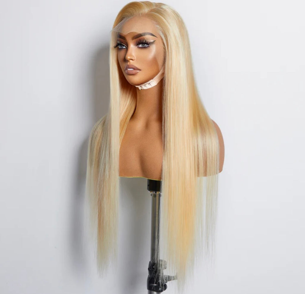 613 straight blonde lace frontal wig