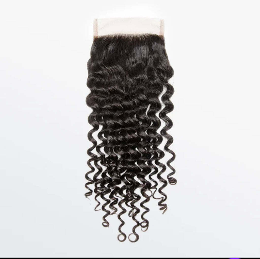 Deep curl lace closure